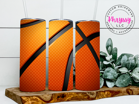 Swish & Sip Personalized Basketball 20oz Tumbler with Straw