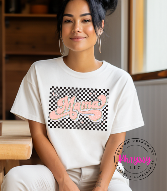 Mama Checkered Pink Unisex Shirt