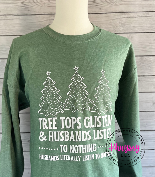 READY TO SHIP: Tree tops Glisten Christmas Unisex Sweatshirt