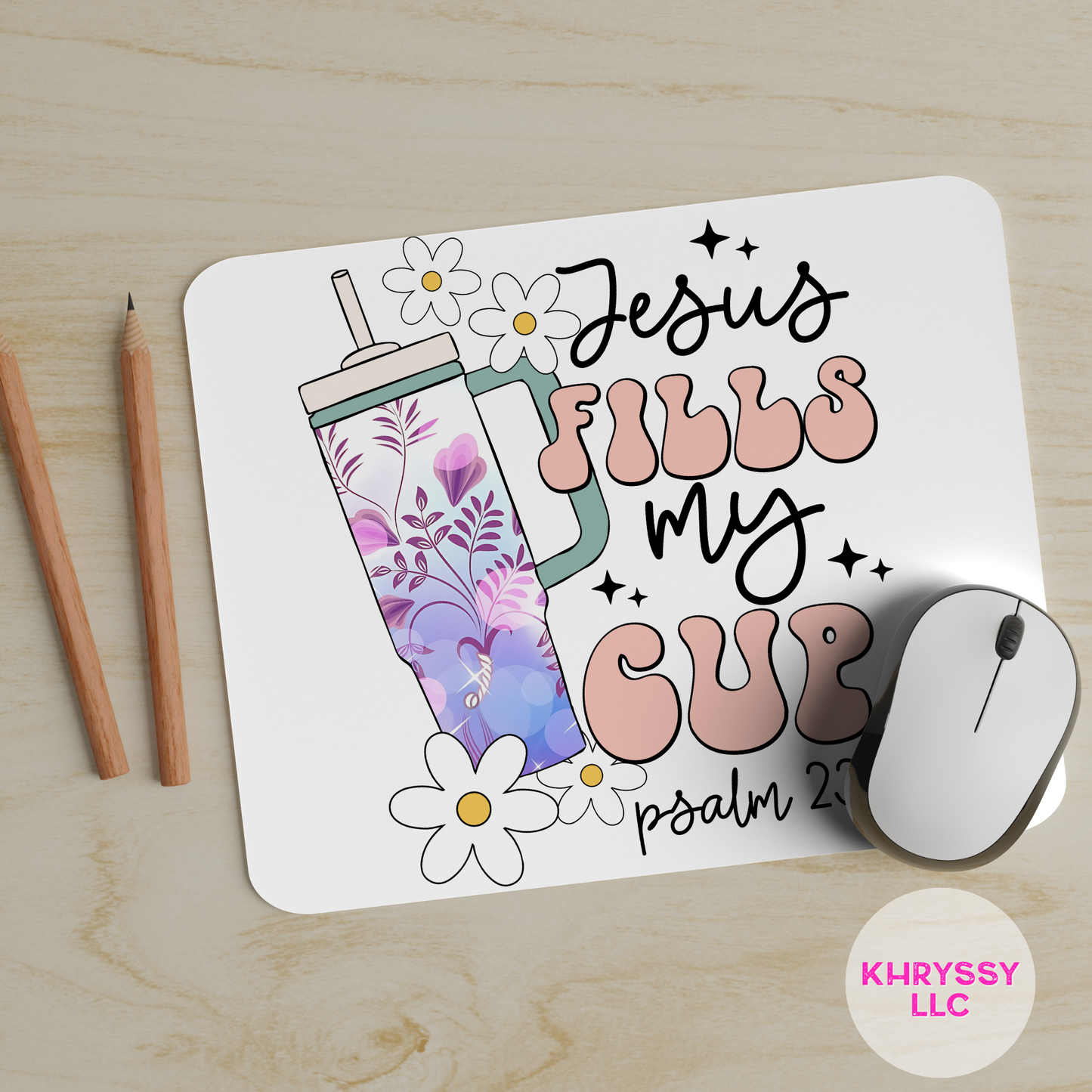 Embrace Divine Overflow: Jesus Fills My Cup Mouse Pad