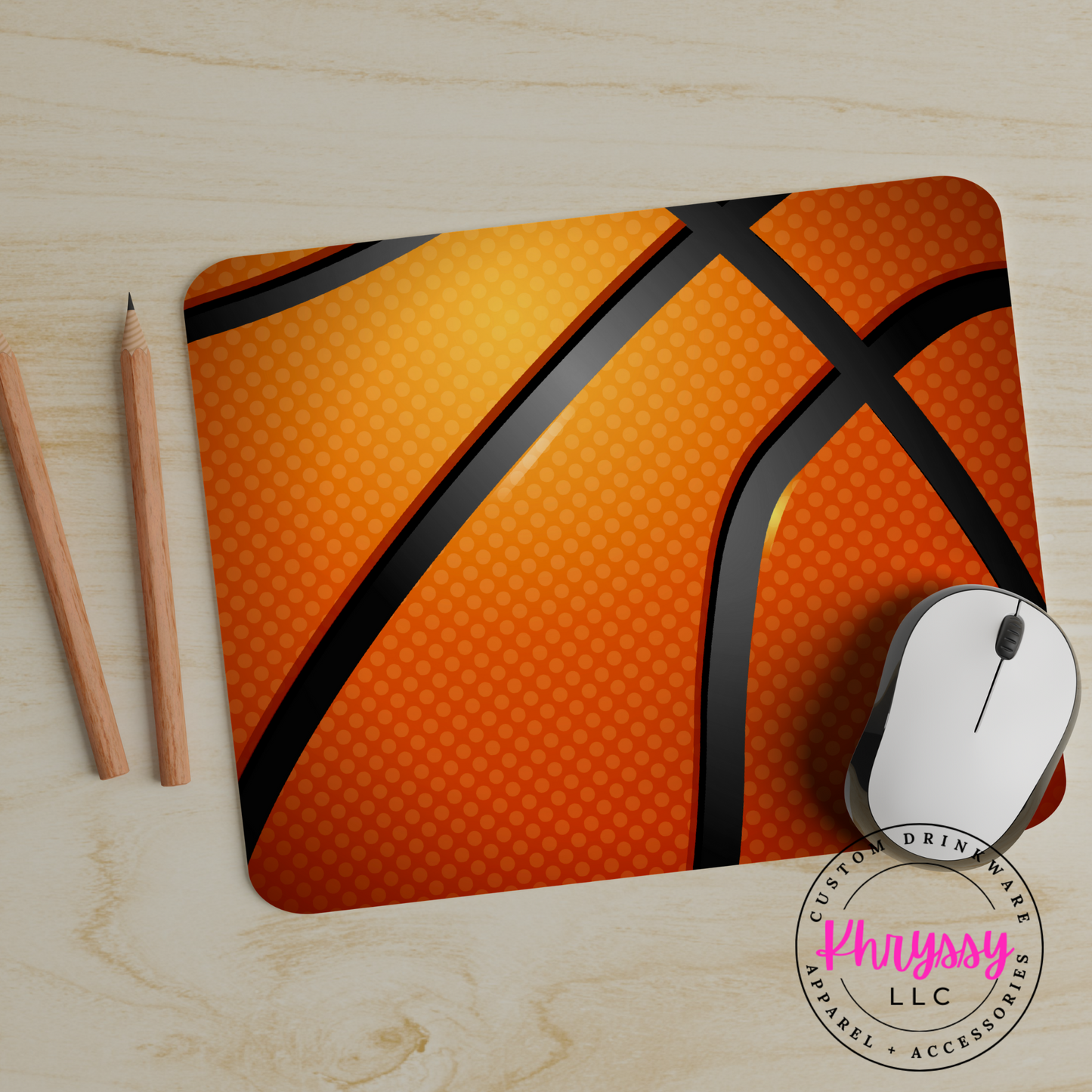 Slam Dunk Basketball 24x20x0.3 Mouse Pad