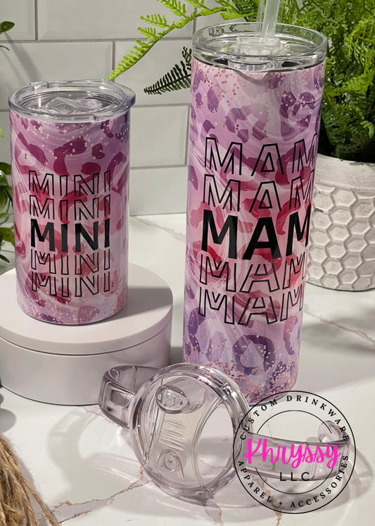 READY TO SHIP Mama and Mini Custom Tumbler Set