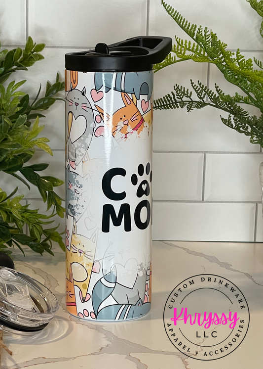 READY TO SHIP Pawsome Cat Mom Tumbler: Celebrate Your Feline Love in Style!