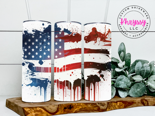 Fourth of July 20oz Tumbler with Straw