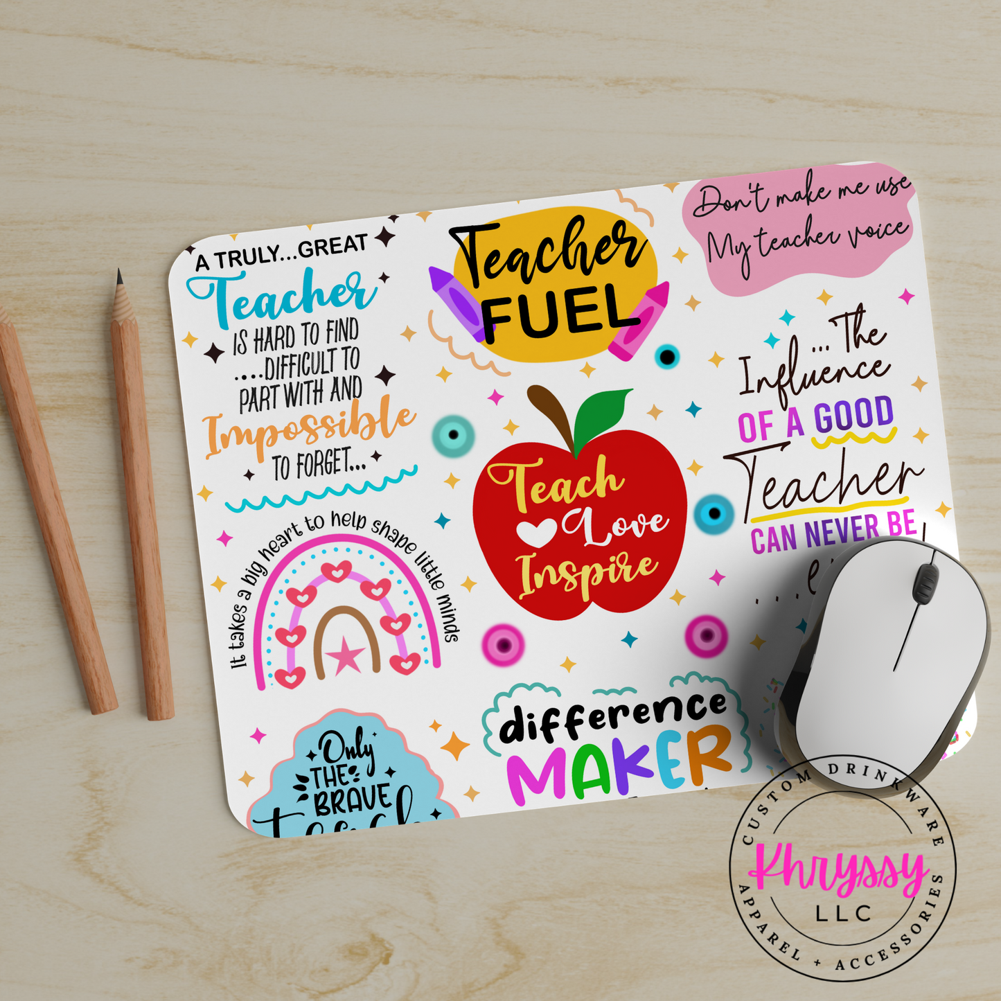 Teacher Fuel 24x20x0.3 Mouse Pad