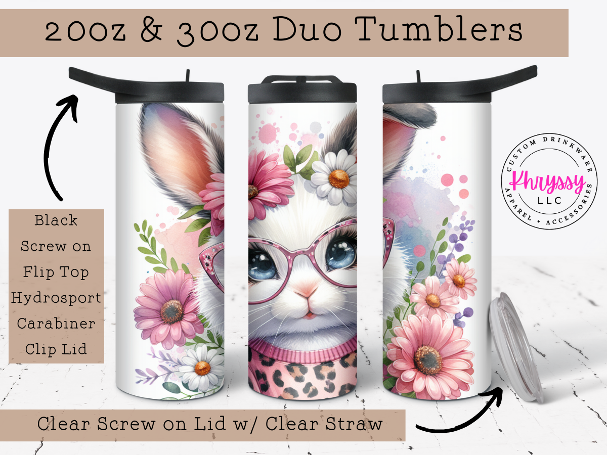 Bunny Chic 20oz Tumbler with Straw