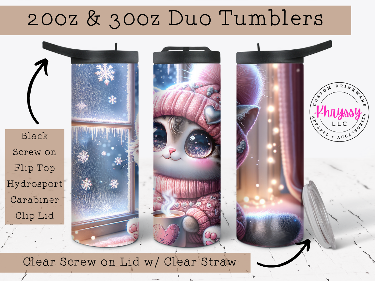 Cozy Kitten 20oz Tumbler with Straw