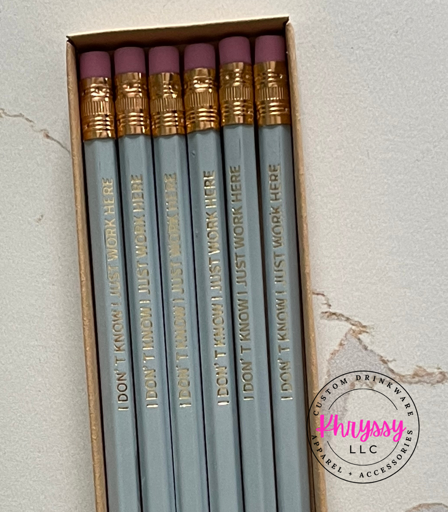 Set of 6 'I Don't Know I Just Work Here' Hex Pencils | Sharpened