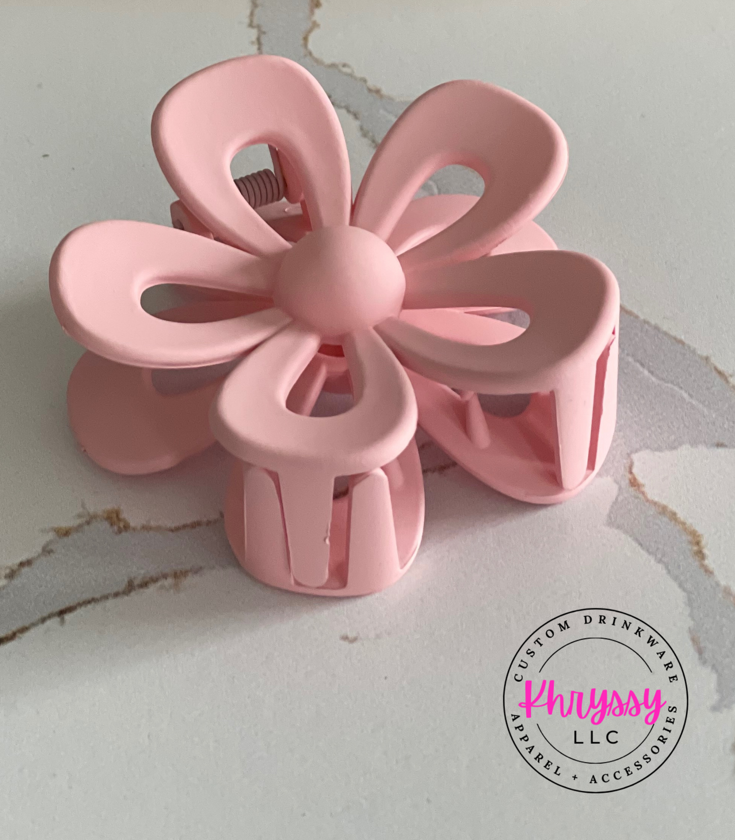 Pink Flower Claw Hairclip