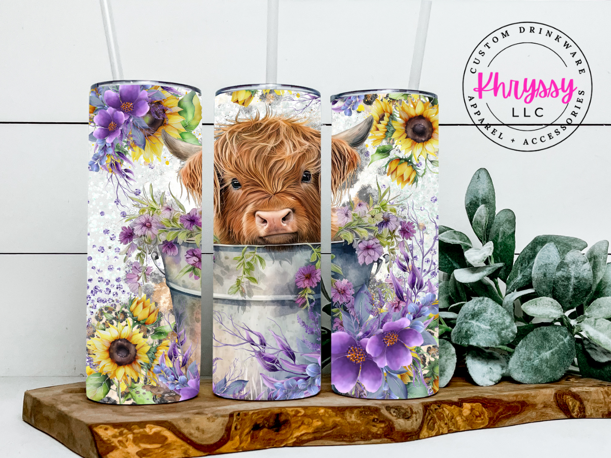 20oz Baby Highland Cow Tumbler with Straw