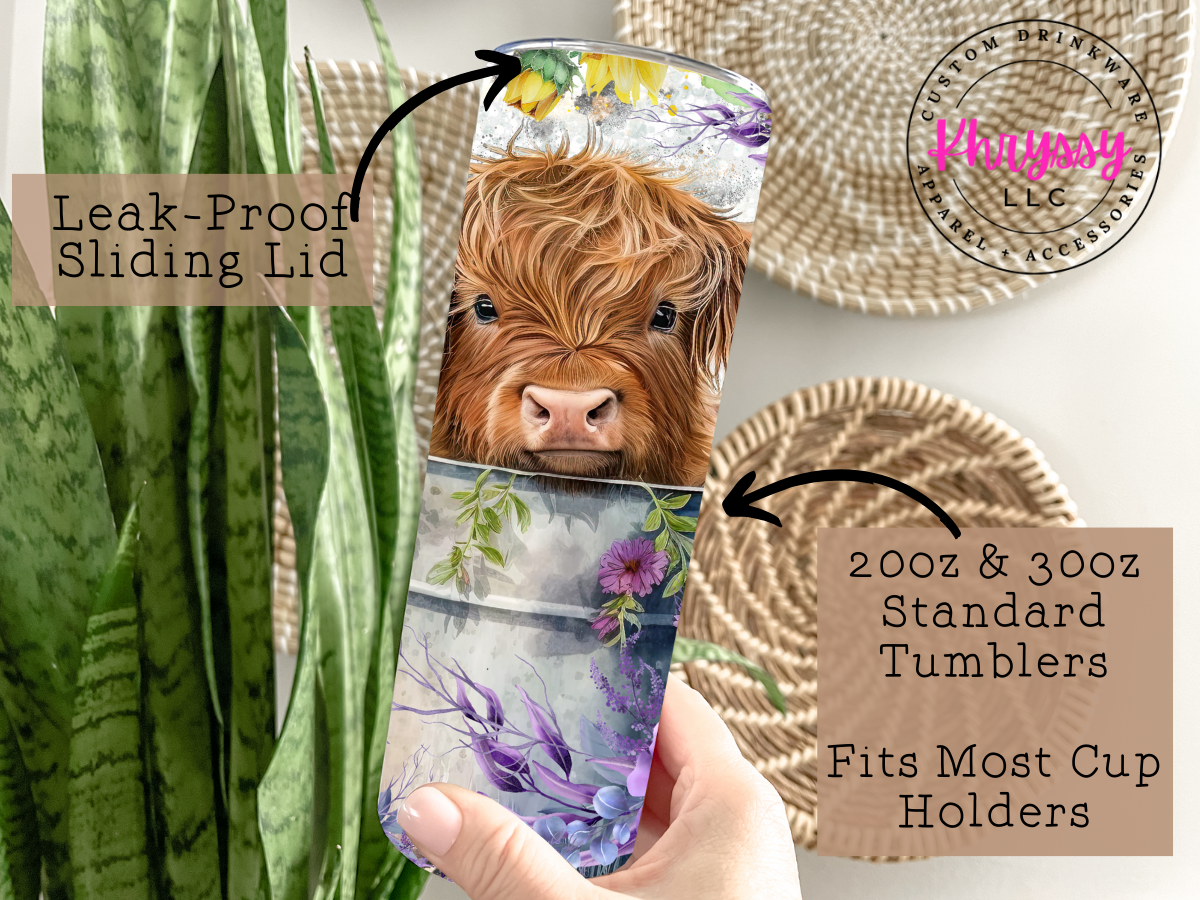 20oz Baby Highland Cow Tumbler with Straw