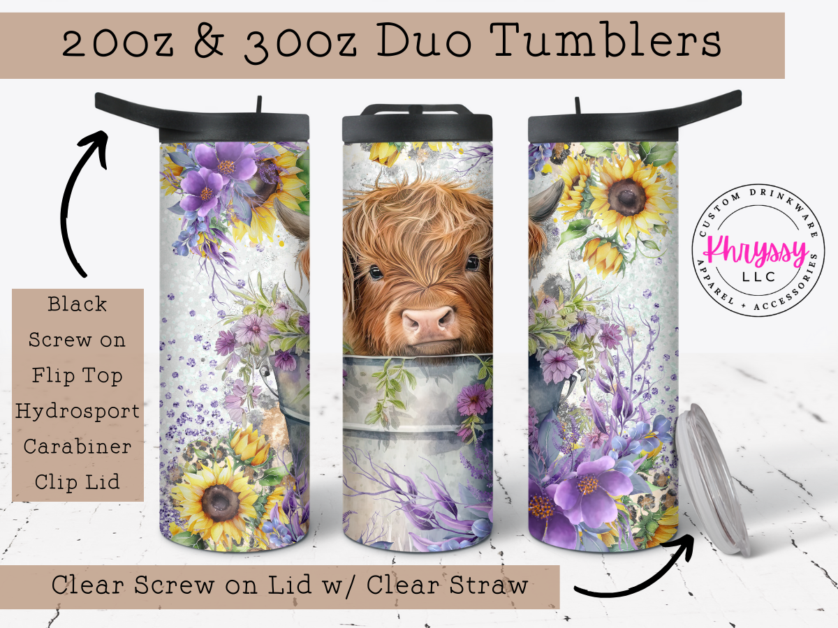 20oz Baby Highland Cow Tumbler with Straw