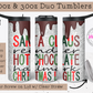 Hot Chocolate & Faux Glitter 20oz Christmas Tumbler with Straw