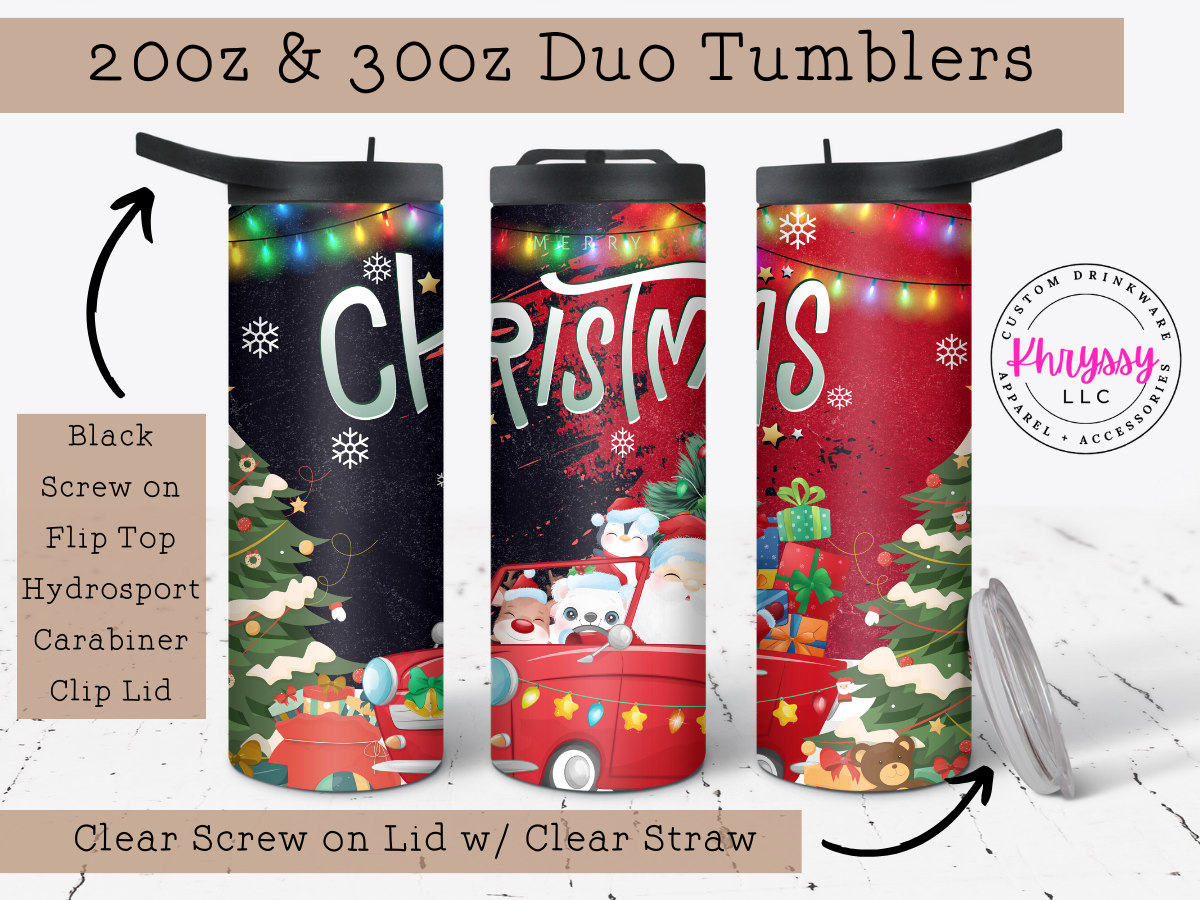 Santa and Friends 20oz Tumbler with Straw