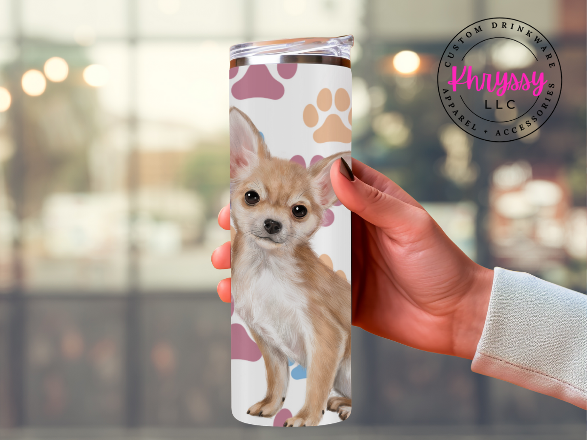 Chihuahua Name Personalization 20/30oz Tumbler with Straw