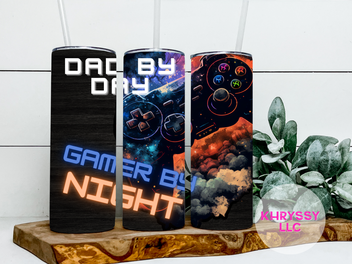 Dad by Day Gamer By Night Tumbler