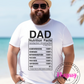 Dad Nutritional Facts Unisex Shirt