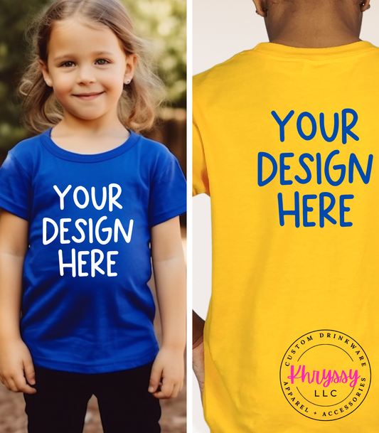Design Your Own CHILD COMFORT COLORS T-SHIRT (FRONT & BACK)