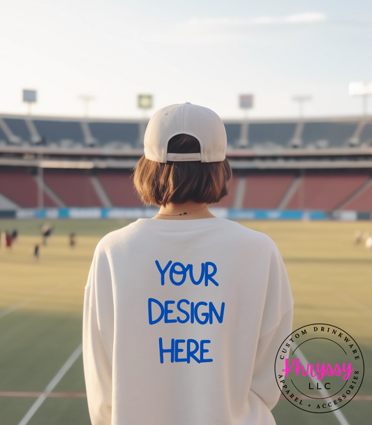 Design Your Own ADULT UNISEX CREWNECK (FULL OR PARTIAL FRONT OR BACK)