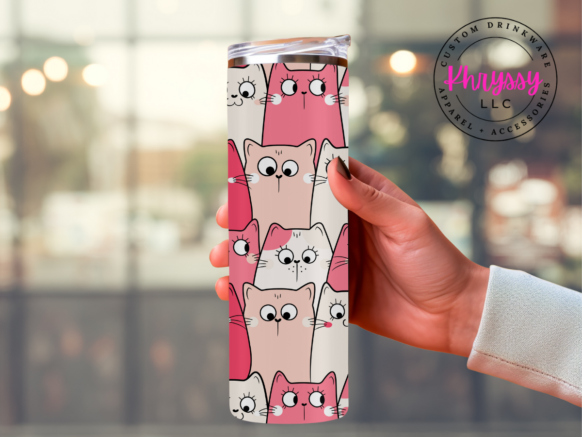 Doodle Cats 20oz Tumbler with Straw