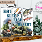 Eat Sleep Fish Repeat 20oz Tumbler with Straw