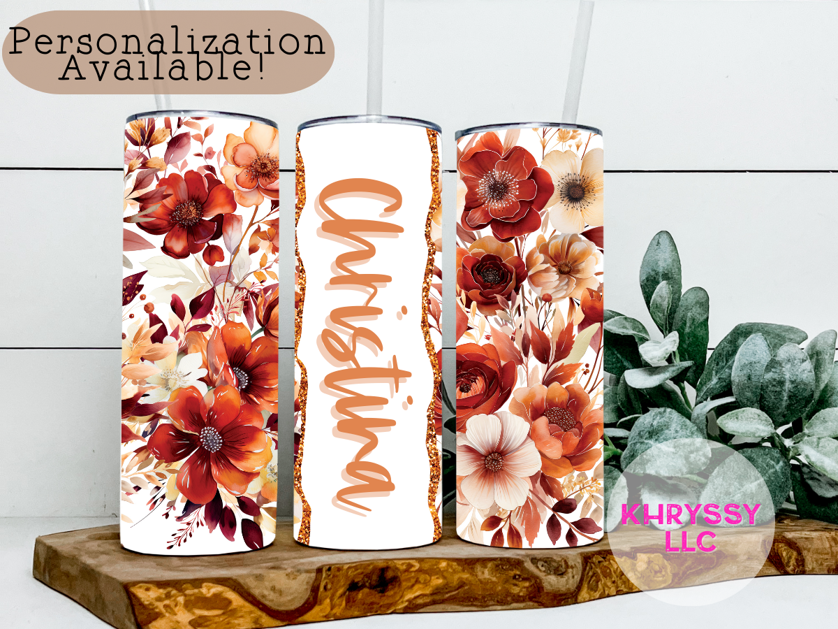 Bloom & Sip: Personalized Flora Tumbler - A Floral Delight for Every Sip