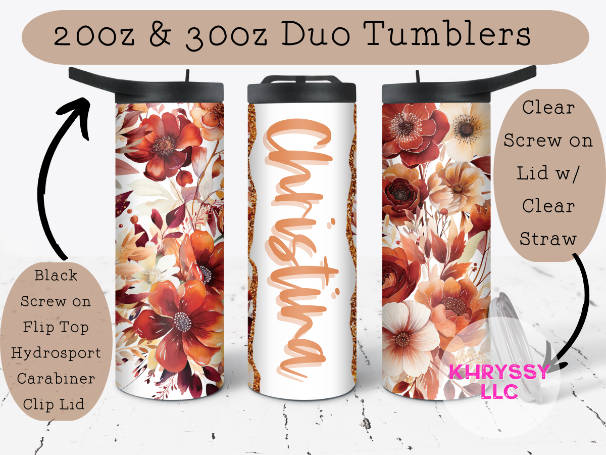 Bloom & Sip: Personalized Flora Tumbler - A Floral Delight for Every Sip