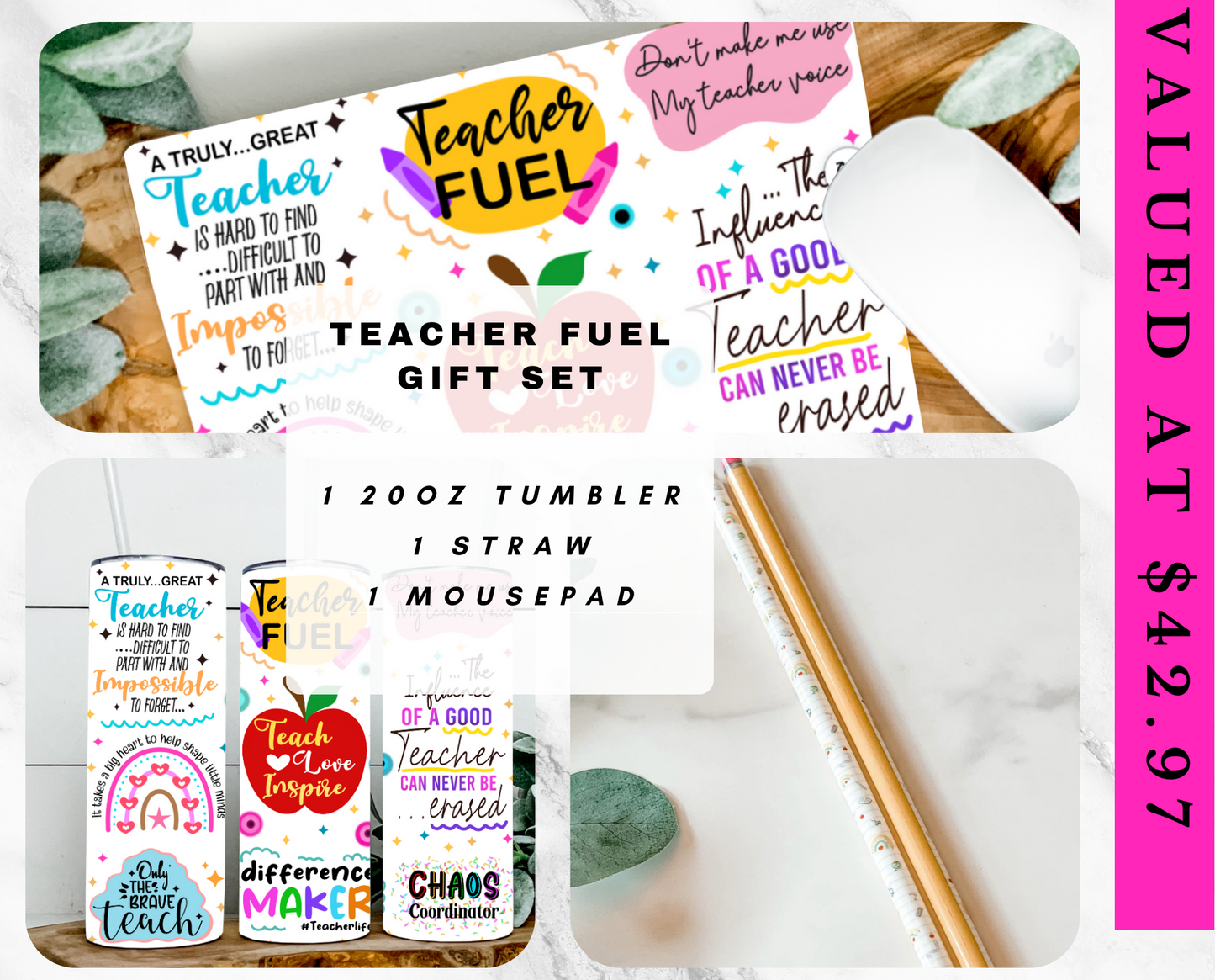 A Teacher's Mantra Gift Set: Teach · Love · Inspire