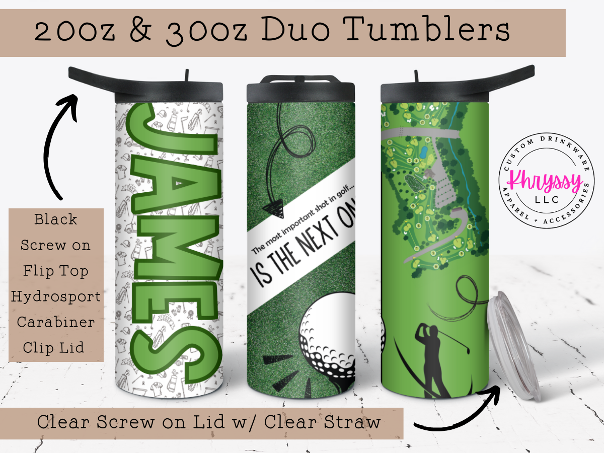 Swing in Style 20oz Personalized Golf Tumbler with Straw