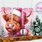 Pink Highland Cow 20oz Tumbler with Straw