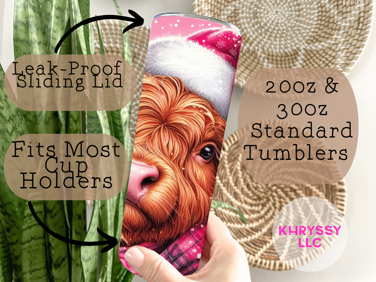Pink Highland Cow Winter Tumbler - Stay Warm and Stylish!