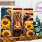 Highland Cow and Sunflowers 20oz Tumbler with Straw