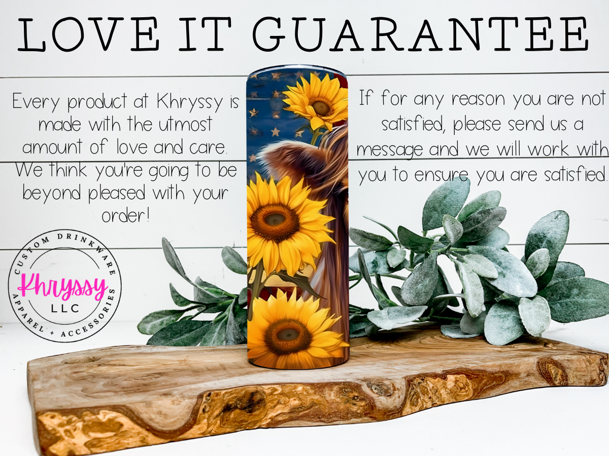 Highland Cow and Sunflowers 20oz Tumbler with Straw