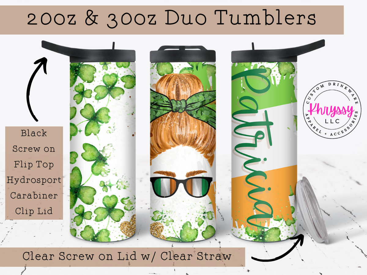 Luck of the Irish Name Personalization 20oz Tumbler with Straw