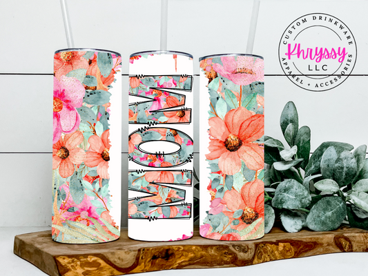 MOM Floral Bliss 20oz Tumbler with Straw