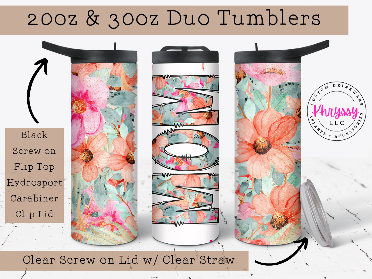 MOM Floral Bliss 20oz Tumbler with Straw