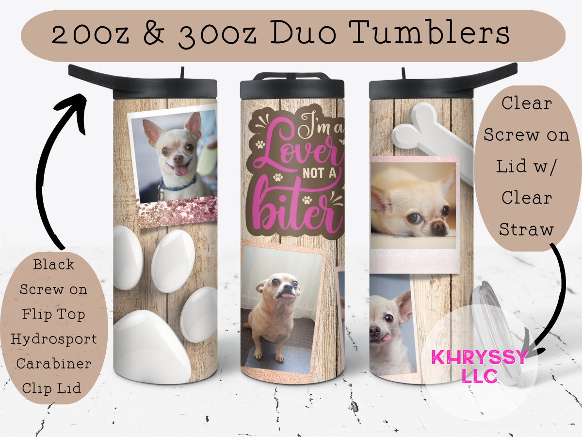 Paws and Memories: Photo Frame Dog Lover Tumbler - Sip, Smile, and Cherish!