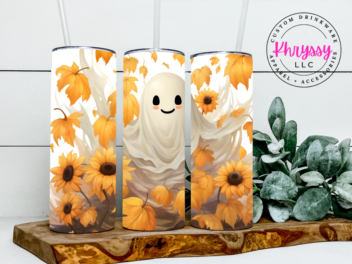 Playful Ghost 20oz Tumbler with Straw