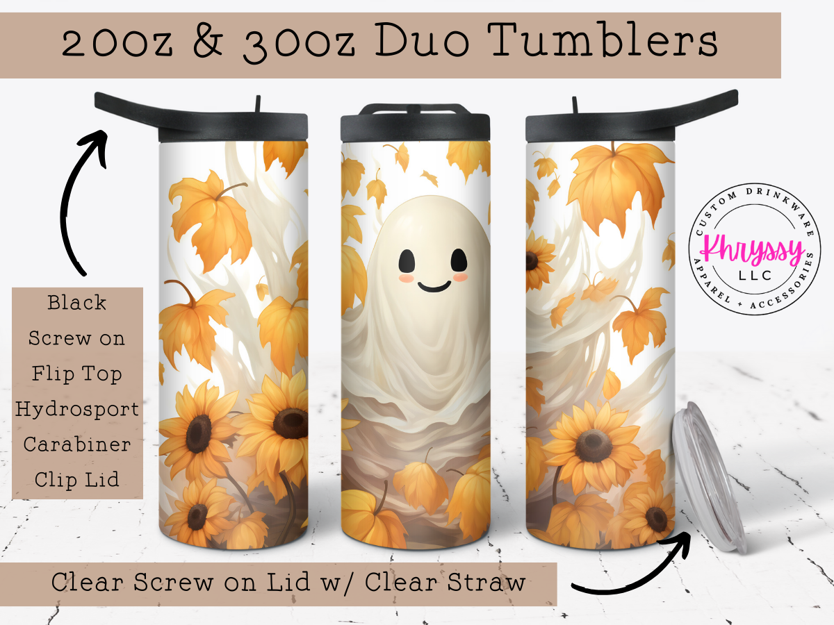 Playful Ghost 20oz Tumbler with Straw