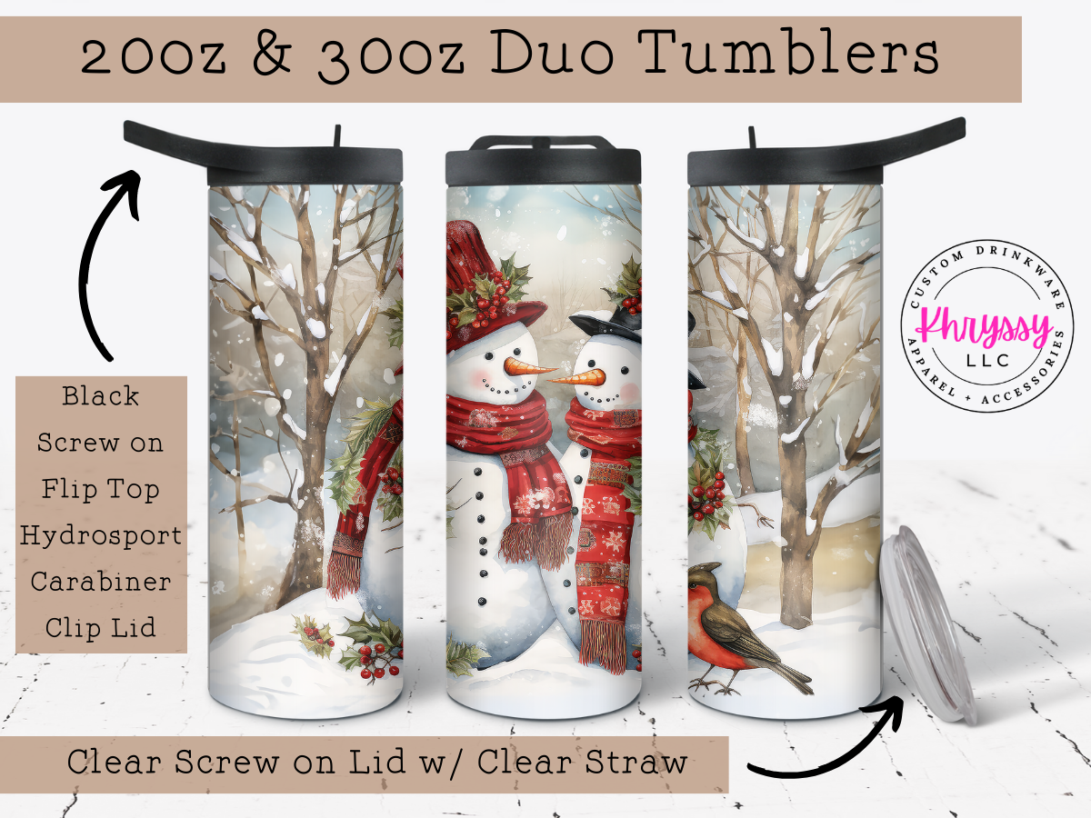 Snowy Delight 20oz Tumbler with Straw