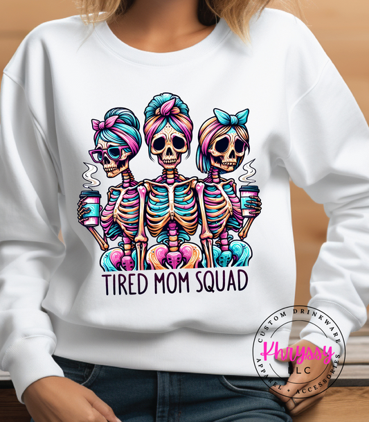 Boojie Tired Mom Skeletal Squad Unisex Shirt