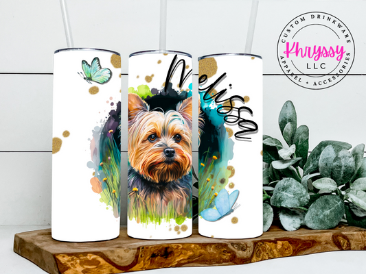 Yorkie Lover 20/30oz Personalized Tumbler with Straw