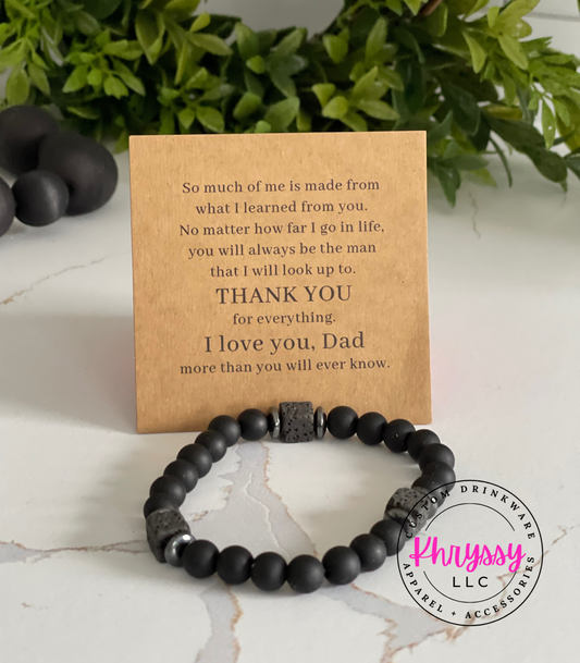 I Love You Dad Natural Stone Bracelet