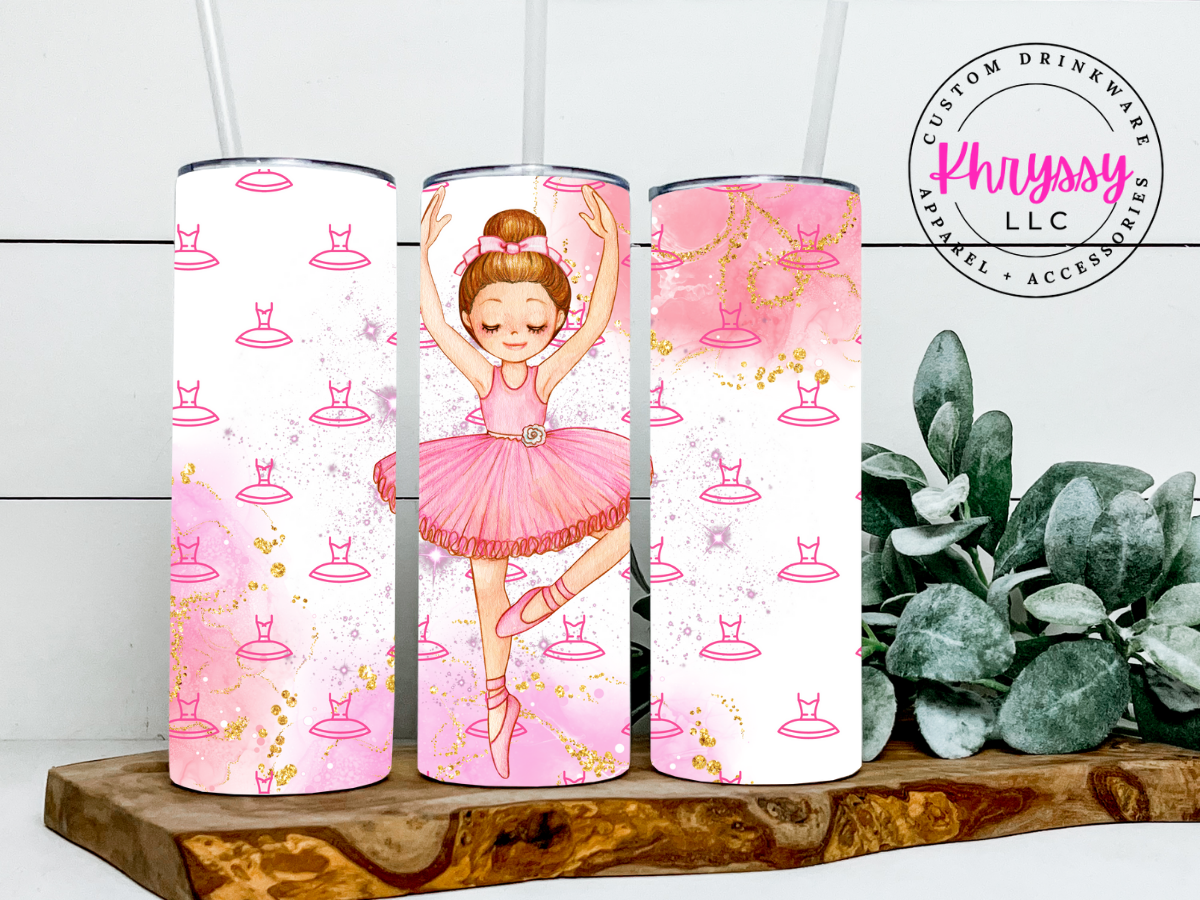 Ballerina 120z or 20oz Tumbler with Straw