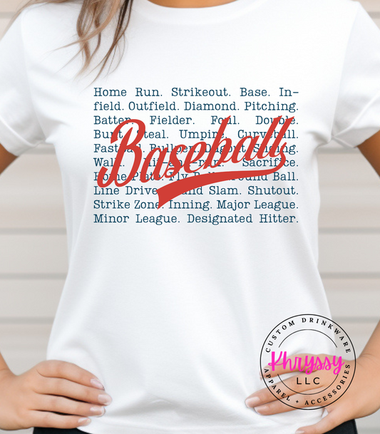 Baseball Terms Unisex Shirt