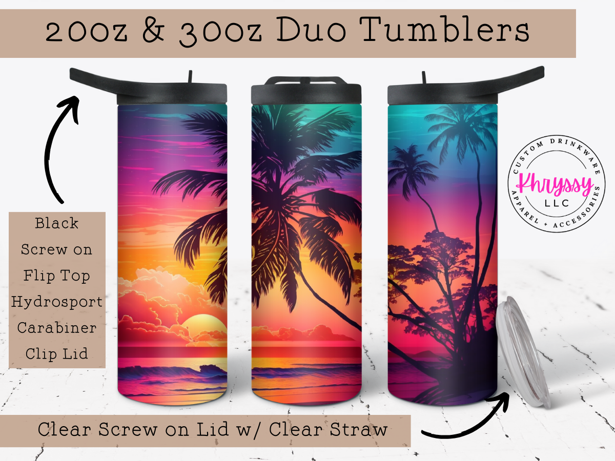 Twilight Glow Beach Sunset 20oz Tumbler with Straw