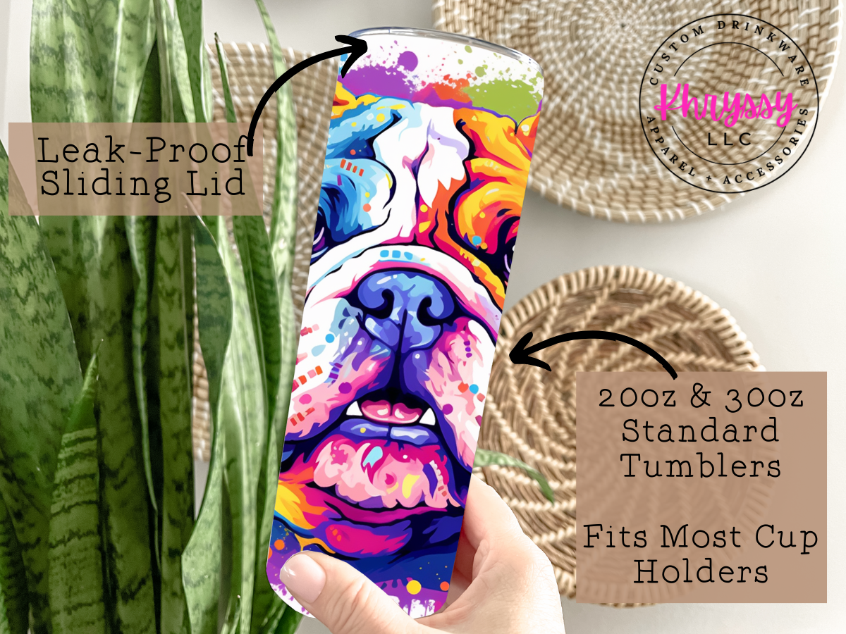 Bulldog 20oz Tumbler with Straw