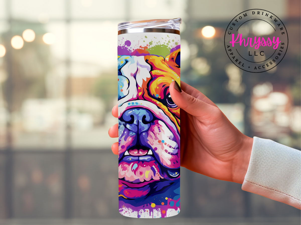 Bulldog 20oz Tumbler with Straw