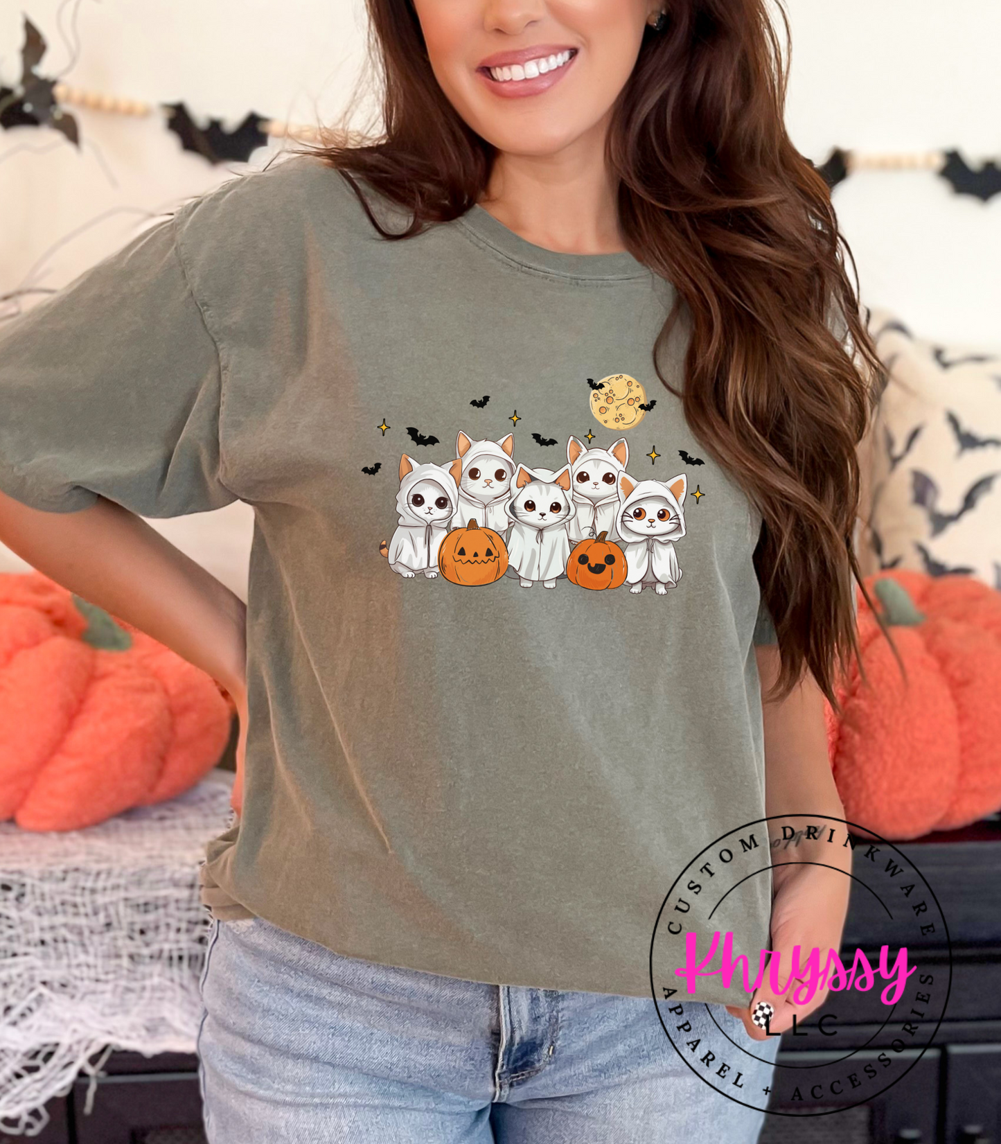 Ghostly Cat Unisex Halloween Shirt