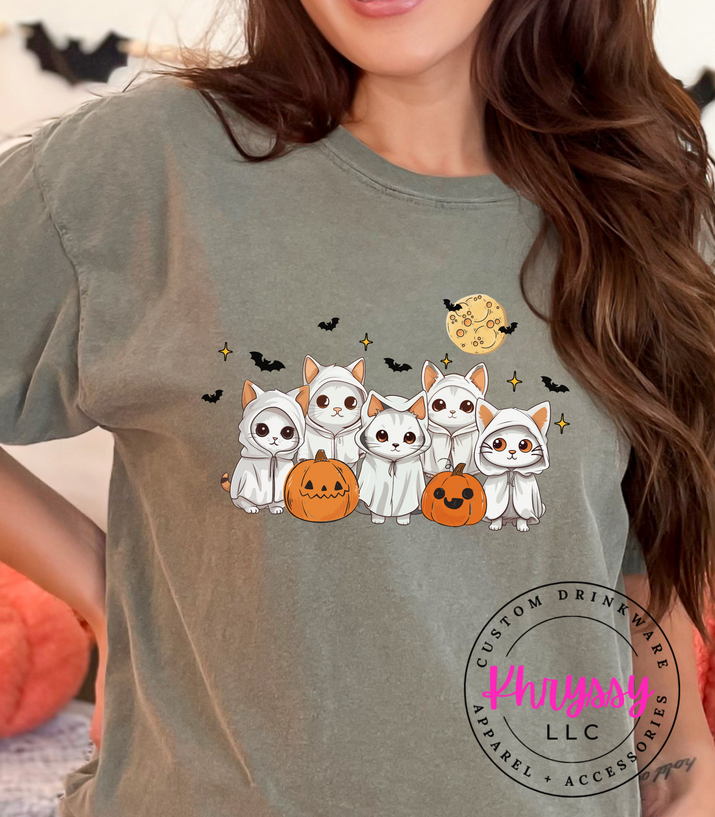 Ghostly Cat Unisex Halloween Shirt